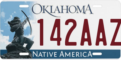 OK license plate 142AAZ