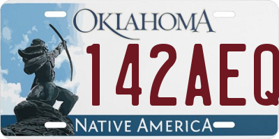 OK license plate 142AEQ
