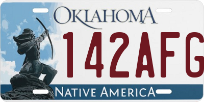 OK license plate 142AFG