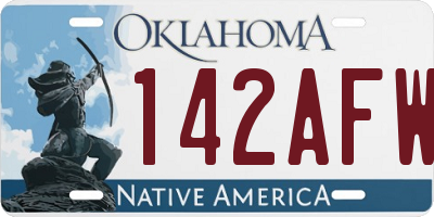 OK license plate 142AFW