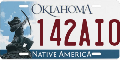 OK license plate 142AIO