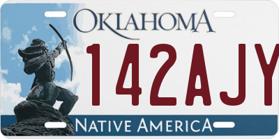OK license plate 142AJY