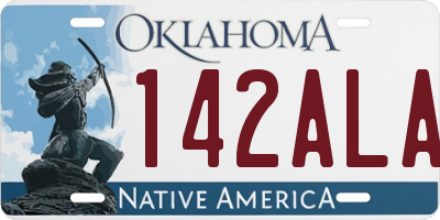 OK license plate 142ALA