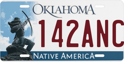 OK license plate 142ANC