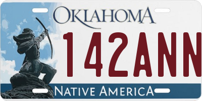 OK license plate 142ANN