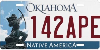 OK license plate 142APE