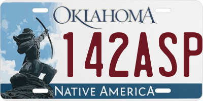 OK license plate 142ASP