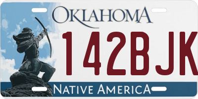 OK license plate 142BJK