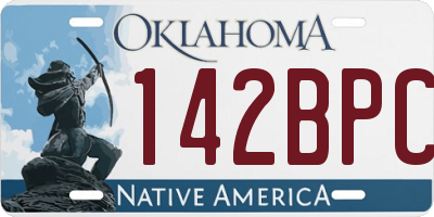 OK license plate 142BPC