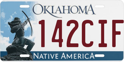 OK license plate 142CIF