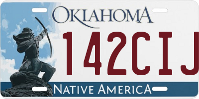 OK license plate 142CIJ