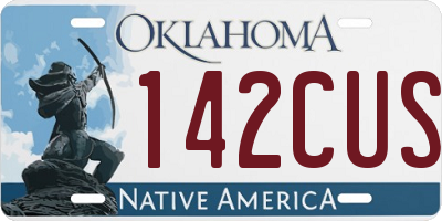 OK license plate 142CUS