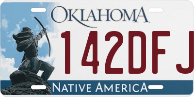 OK license plate 142DFJ