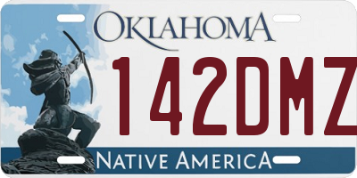 OK license plate 142DMZ