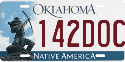 OK license plate 142DOC