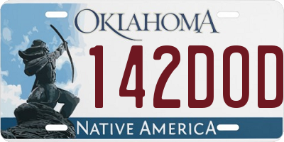 OK license plate 142DOD