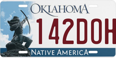 OK license plate 142DOH