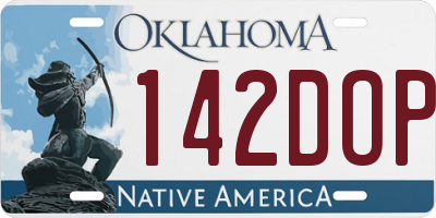OK license plate 142DOP