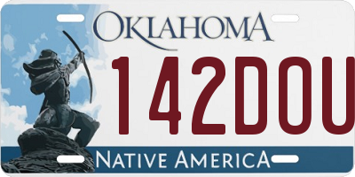 OK license plate 142DOU