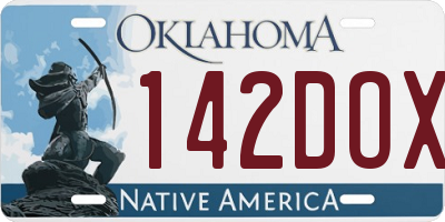 OK license plate 142DOX