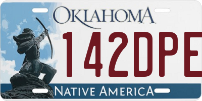 OK license plate 142DPE