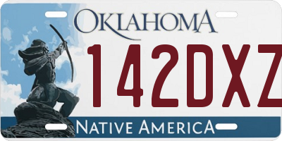 OK license plate 142DXZ