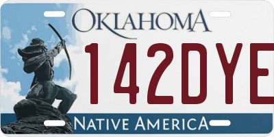 OK license plate 142DYE