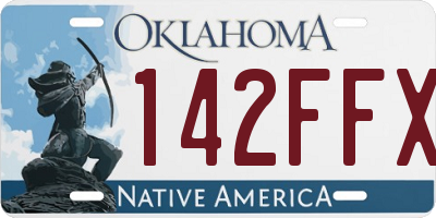 OK license plate 142FFX