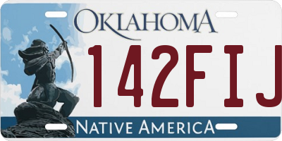 OK license plate 142FIJ