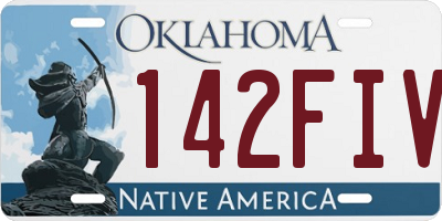 OK license plate 142FIV