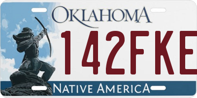 OK license plate 142FKE