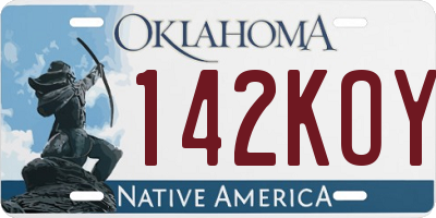 OK license plate 142KOY