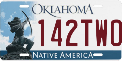OK license plate 142TWO