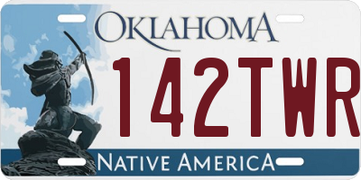 OK license plate 142TWR