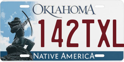 OK license plate 142TXL
