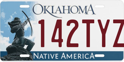 OK license plate 142TYZ