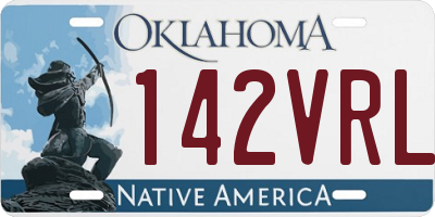 OK license plate 142VRL
