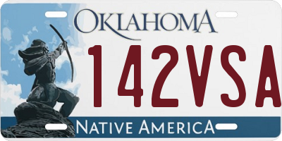OK license plate 142VSA