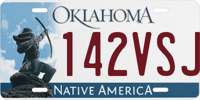 OK license plate 142VSJ