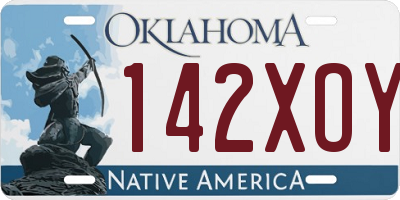 OK license plate 142XOY