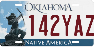 OK license plate 142YAZ
