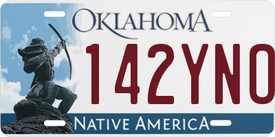 OK license plate 142YNO