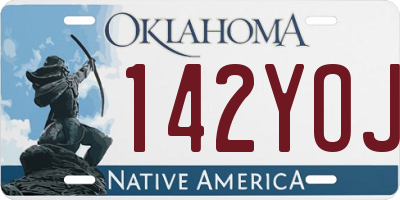 OK license plate 142YOJ
