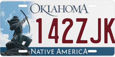 OK license plate 142ZJK