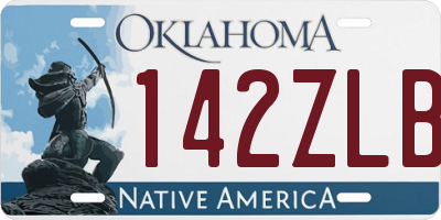 OK license plate 142ZLB