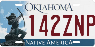 OK license plate 142ZNP