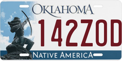 OK license plate 142ZOD