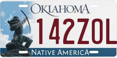 OK license plate 142ZOL