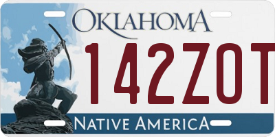 OK license plate 142ZOT