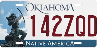OK license plate 142ZQD